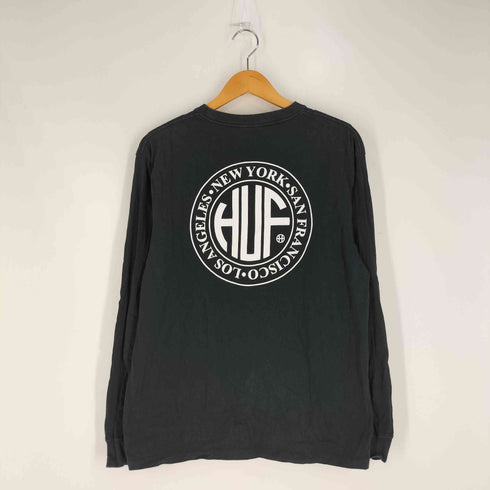 ハフ HUF サークルロゴ 両面プリント クルーネック ロングスリーブ Tシャツ メンズ import:M